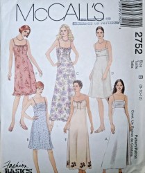 2752 STRAPPY EMPIRE DRESS LENGTHS RUFFLE OR NOT PATTERN 10-14